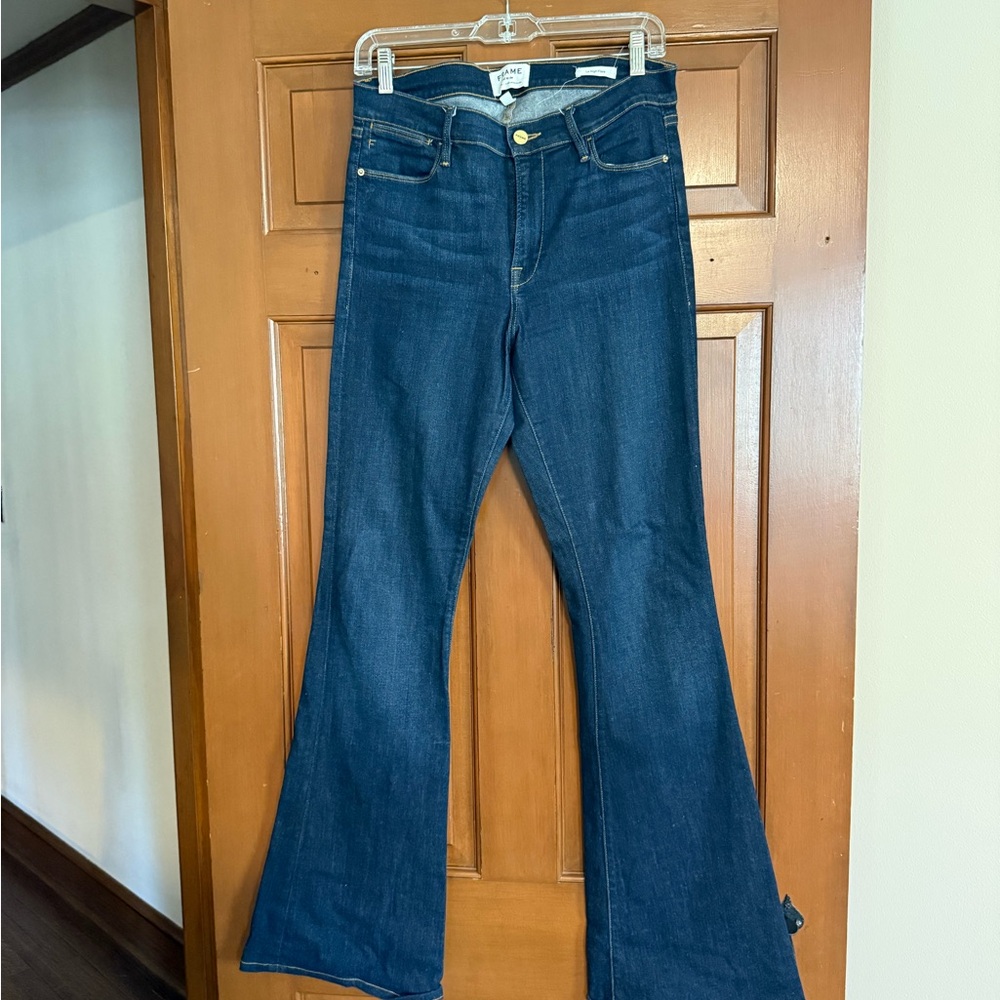 Frame Le High Flate Dark Blue Jeans